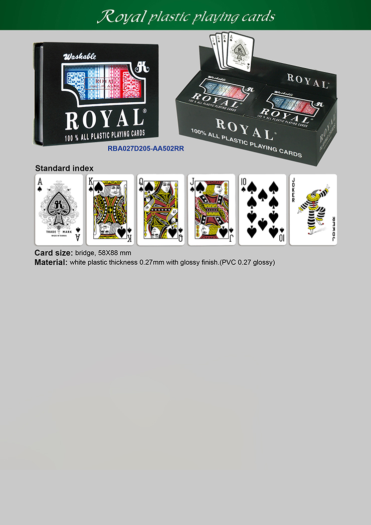 Royal Plastic Playing Card_standard index